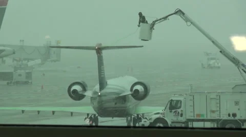Aircraft De-icing Stock Footage 54756224