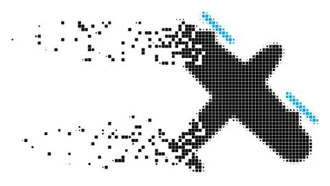 Aircraft Decomposed Pixel Icon Stock-Illustration