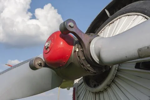 Aircraft engine and propeller Stock Photos