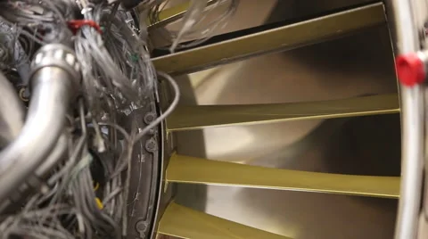 Aircraft engine close up Stock Footage 54276884