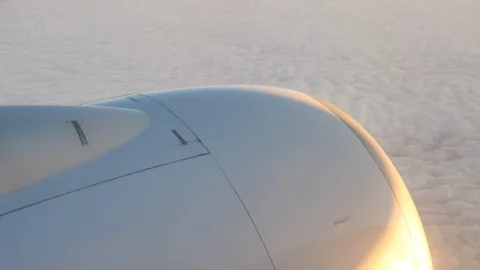 Aircraft engine closeup in the sun lights Stock Footage 115113208