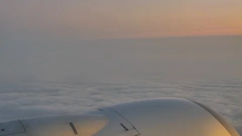 Aircraft engine in the clouds Stock Footage 115112693