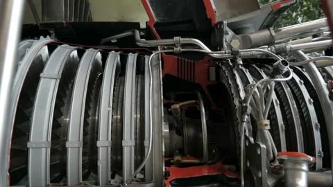 Aircraft Engine In Cross Section Stock Footage 98057784