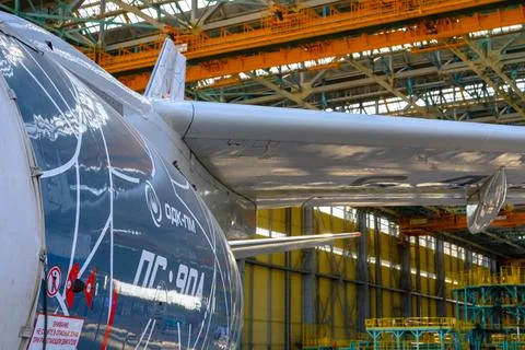 The aircraft engine PS-90 produced by the United Aviation Corporation. Stock Photos