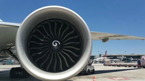 Aircraft Engine Slowly Spinning 库存影片 133716571