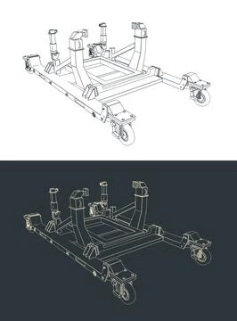 Aircraft engine stand illustrations Stock Illustration