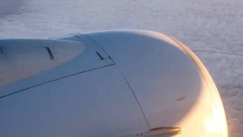Aircraft engine in the sun lights Stock Footage 115111842