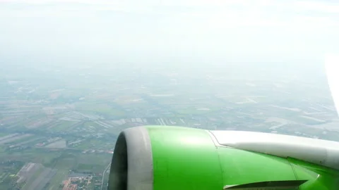 Aircraft engine view from the window Stock Footage 171423477