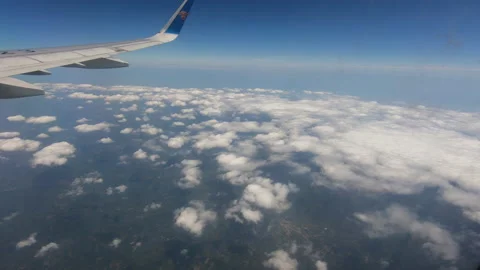 Aircraft flanking, white clouds 스톡 동영상 235739340