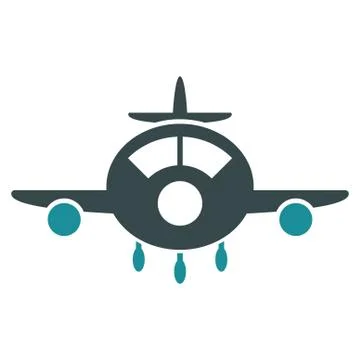 Aircraft Flat Icon 스톡 일러스트