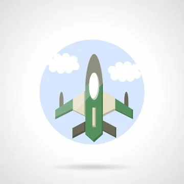 Aircraft flat round vector icon Stock Illustration