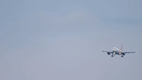 Aircraft flies in the sky Stock Footage 93890983
