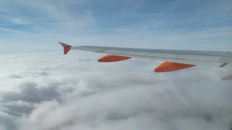 Aircraft in flight with announcement Stock Footage 10735435