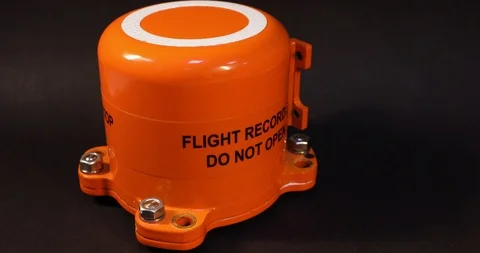 Aircraft flight data recorder on black background. Stock-Footage 122982226
