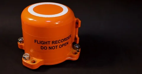 Aircraft flight data recorder on black background. Stock-Footage 122982290