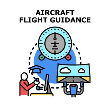Aircraft flight guidance system pilot training experience Stock Illustration
