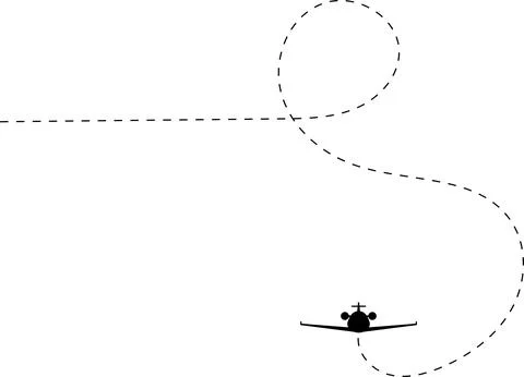 Aircraft flight path background. Airplane icon vector set. Plane flying path Illustrazione stock