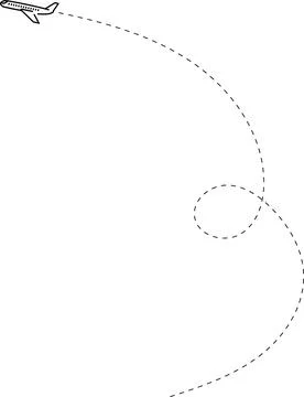 Aircraft flight path background. Airplane icon vector set. Plane flying path Stock Illustration