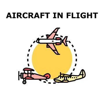 Aircraft in flight vector concept illustration design Stock Illustration