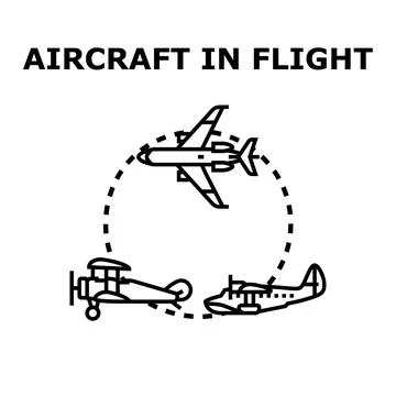 Aircraft in flight vector concept illustration design Illustrazione stock