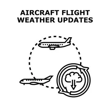 Aircraft flight weather updates concept vector Stock Illustration