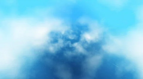 Aircraft fly through clouds, engines on fire, loop Stock Footage