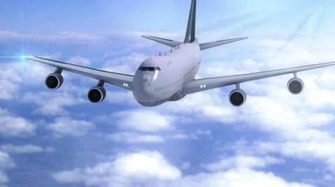 Aircraft flying in the clouds Stock Footage 40447921