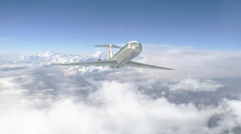 Aircraft flying in the clouds Stock Footage 50418226