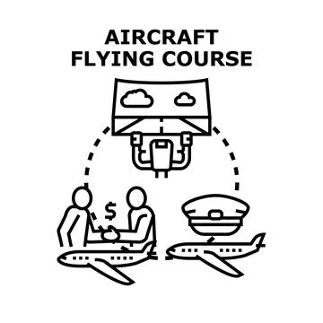 Aircraft flying course preparing a future pilot Stock Illustration