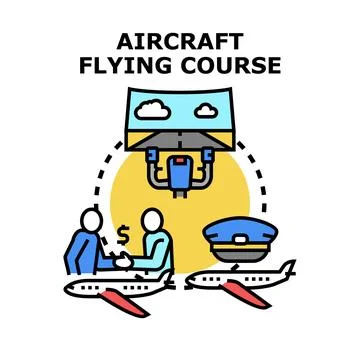 Aircraft flying course preparing a future pilot Stock Illustration