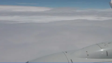 Aircraft flying over cloudy sky. Stock Footage 244502118