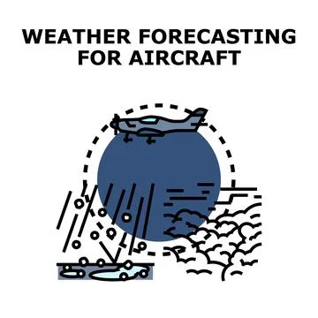 Aircraft flying over globe during weather forecasting Stock Illustration