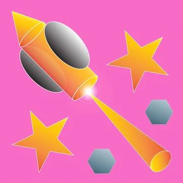 Aircraft flying rocket Stock Illustration
