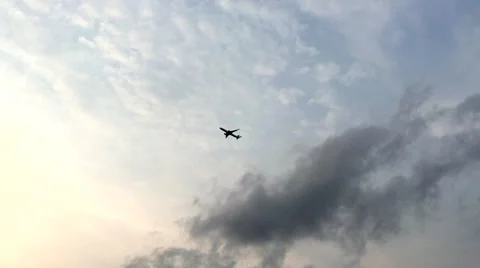 Aircraft flying in the sky Stock Footage 66724792