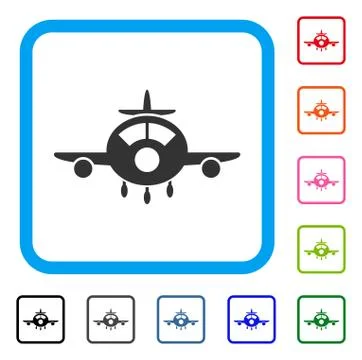 Aircraft Framed Icon Stock Illustration