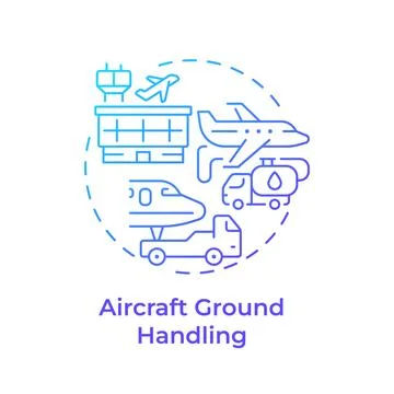 Aircraft ground handling blue gradient concept icon Illustration