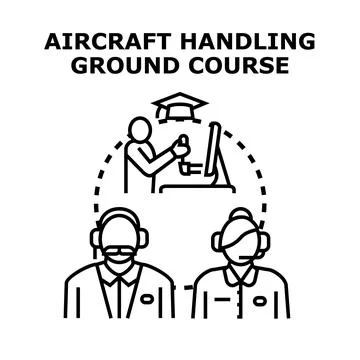 Aircraft ground handling course training concept illustration Stock Illustration