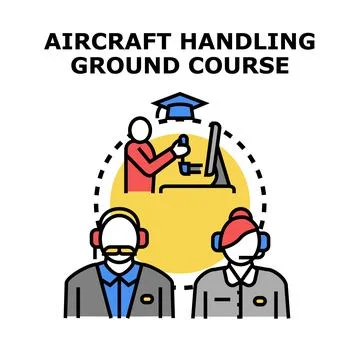 Aircraft ground handling course training concept illustration Stock Illustration