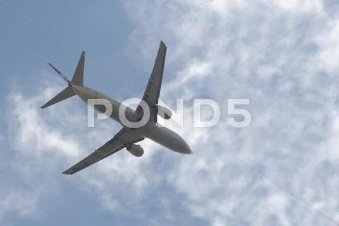 Aircraft holiday travel airplane in sky aviation Stock Photos