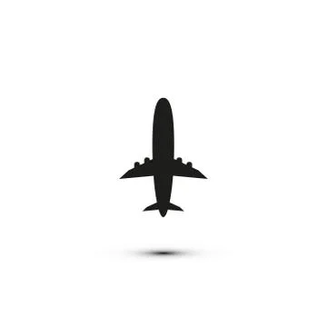 Aircraft icon. Flat vector illustration in black on white background Stock Illustration