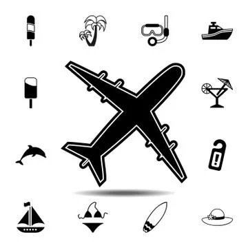 Aircraft icon. Simple glyph vector element of Summer icons set for UI and UX, Stock Illustration