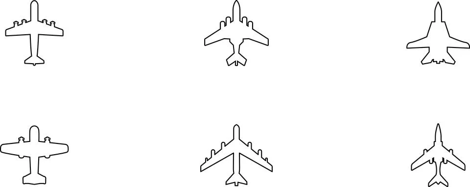 Aircraft icon vector set. Plane illustration sign collection. Airplane symbol Stock Illustration