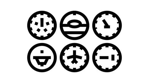 Aircraft instrumentation aeronautical engineer line icon animation Stock Footage 326133653