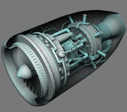 Aircraft jet engine 3D Model