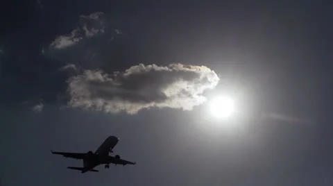 Aircraft landing on evening Stock Footage 24632754