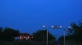 Aircraft landing silhouette as it could be air crash, night HD Footage