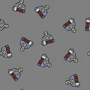 Aircraft maintenance aeronautical engineer vector seamless pattern Stock Illustration