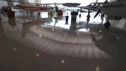 AIRCRAFT MAINTENANCE HANGAR Stock Footage 93401848