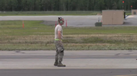 Aircraft Marshalling at Red Flag Alaska Stock Footage 32594926