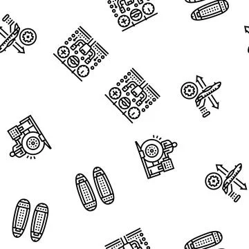 Aircraft mechanic seamless pattern vector Stock Illustration